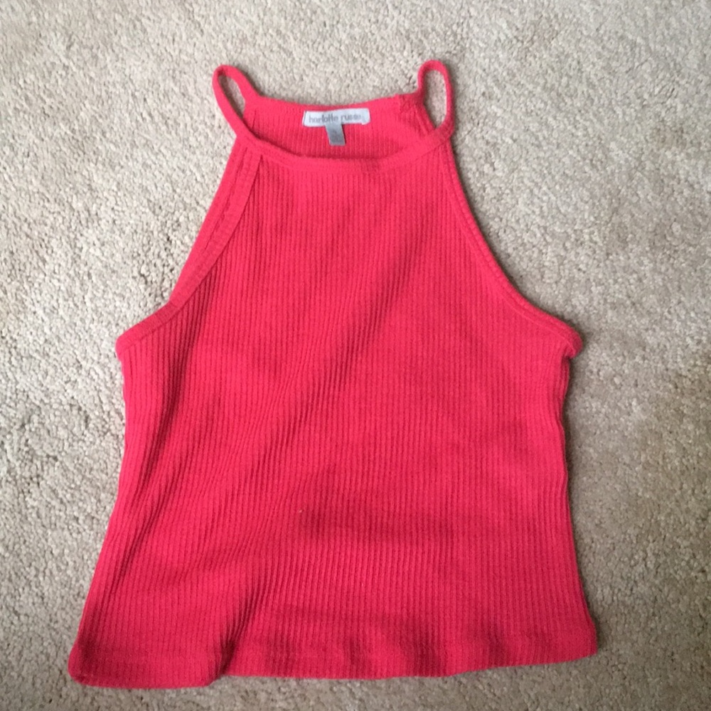 Pink halter crop top
